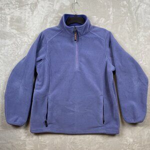 L.L. Bean Womens Purple Fleece Pullover Medium Regular 1/4 Zip